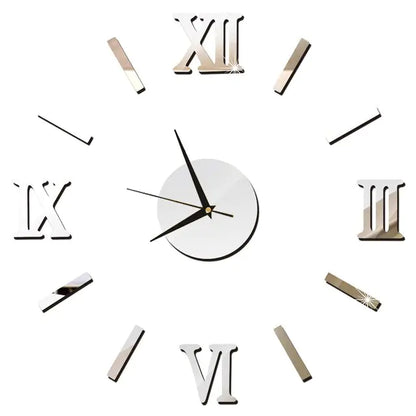 3D Acrylic Roman Numeral Wall Clock - Modern DIY Home Decor